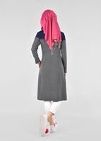 Vêtements hijab BLEU MARINE T 1734 Forever Tesettür Trench-Alv Fashion
