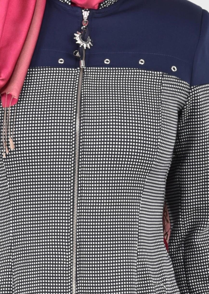 Vêtements hijab BLEU MARINE T 1734 Forever Tesettür Trench-Alv Fashion