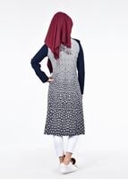 Tesettür giyim LACİVERT T 1741 Meriva Tesettür Trench-Alv Fashion