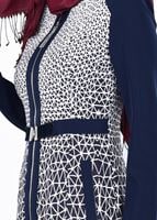 Tesettür giyim LACİVERT T 1741 Meriva Tesettür Trench-Alv Fashion