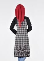 Tesettür giyim SİYAH T 1742 Meriva Tesettür Trench-Alv Fashion