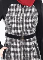 Tesettür giyim SİYAH T 1742 Meriva Tesettür Trench-Alv Fashion