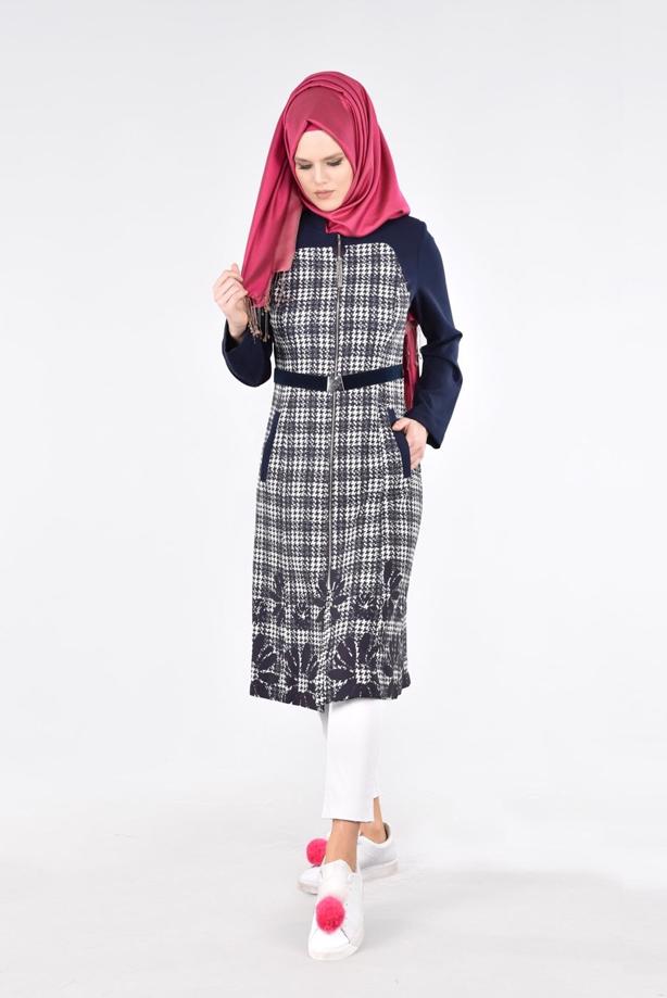 Vêtements hijab  T 1742 Meriva Tesettür Trench-Alv Fashion - TRENDTESETTÜR