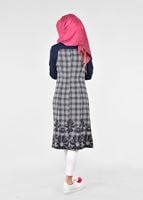 Vêtements hijab BLEU MARINE T 1742 Meriva Tesettür Trench-Alv Fashion