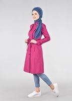 Tesettür giyim FUŞYA T 1771 Beril Tesettür Trench-Alv Fashion