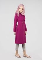 Tesettür giyim FUŞYA T 1785 Yoga Tesettür Trench-Alvina