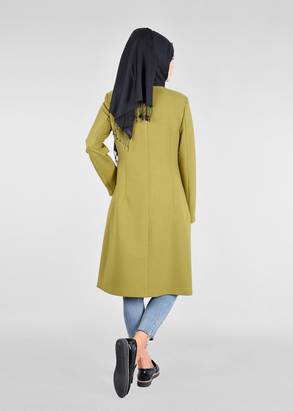Tesettür giyim YEŞİL T 1792 Violet Trench -Alv Fashion