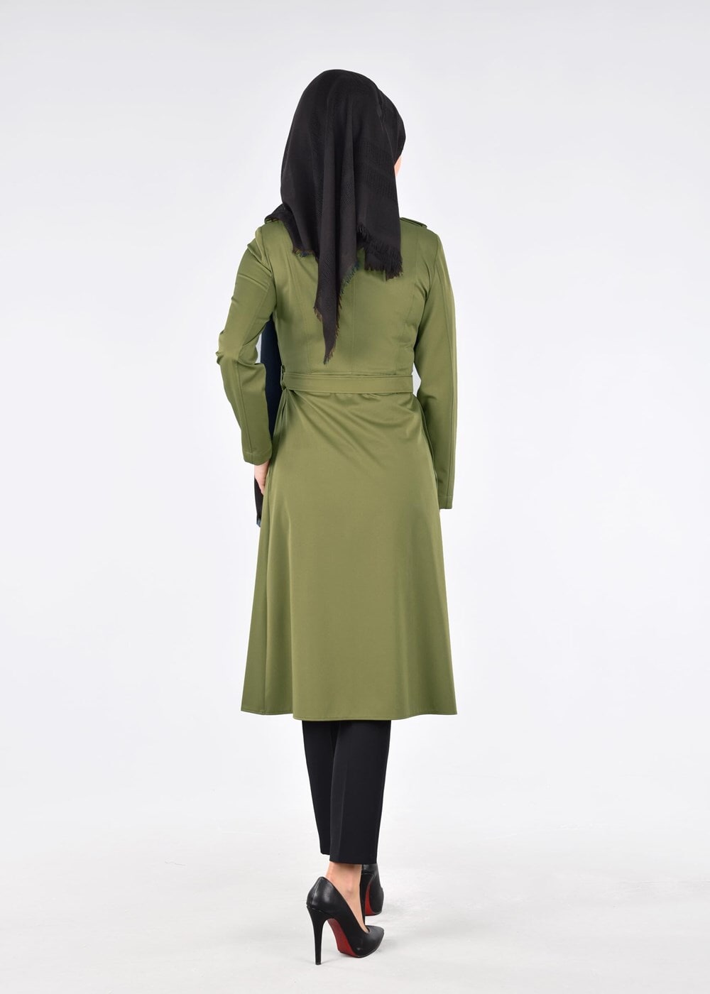 Tesettür giyim YEŞİL T 1805 Yaren 43717 Trench-Alv Fashion