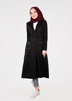 Tesettür giyim SİYAH T 1807 Yaren Tesettür 43717 Trench-Alv Fashion