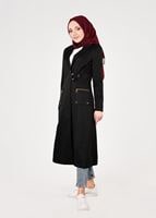 Tesettür giyim SİYAH T 1807 Yaren Tesettür 43717 Trench-Alv Fashion
