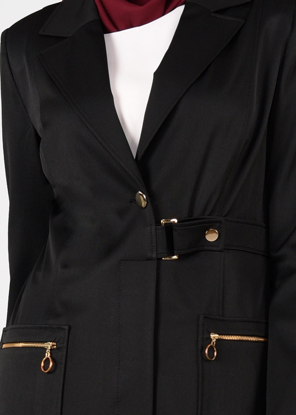 Tesettür giyim SİYAH T 1807 Yaren Tesettür 43717 Trench-Alv Fashion