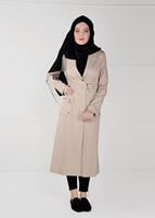 Tesettür giyim BEJ T 1807 Yaren Tesettür 43717 Trench-Alv Fashion