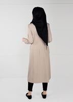 Tesettür giyim BEJ T 1807 Yaren Tesettür 43717 Trench-Alv Fashion