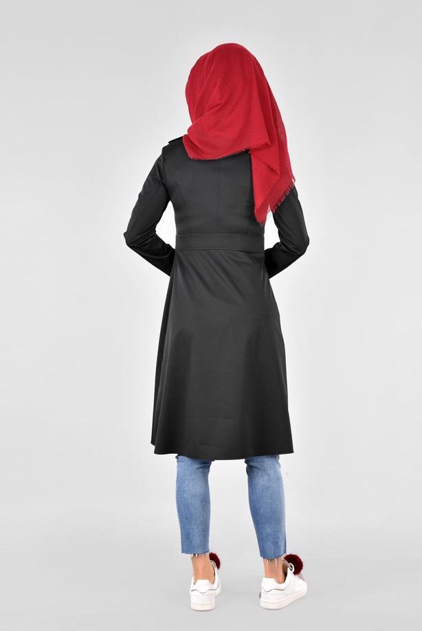 Tesettür giyim  T 1810 Yaren Tesettür Trench-Alv Fashion - TRENDTESETTÜR