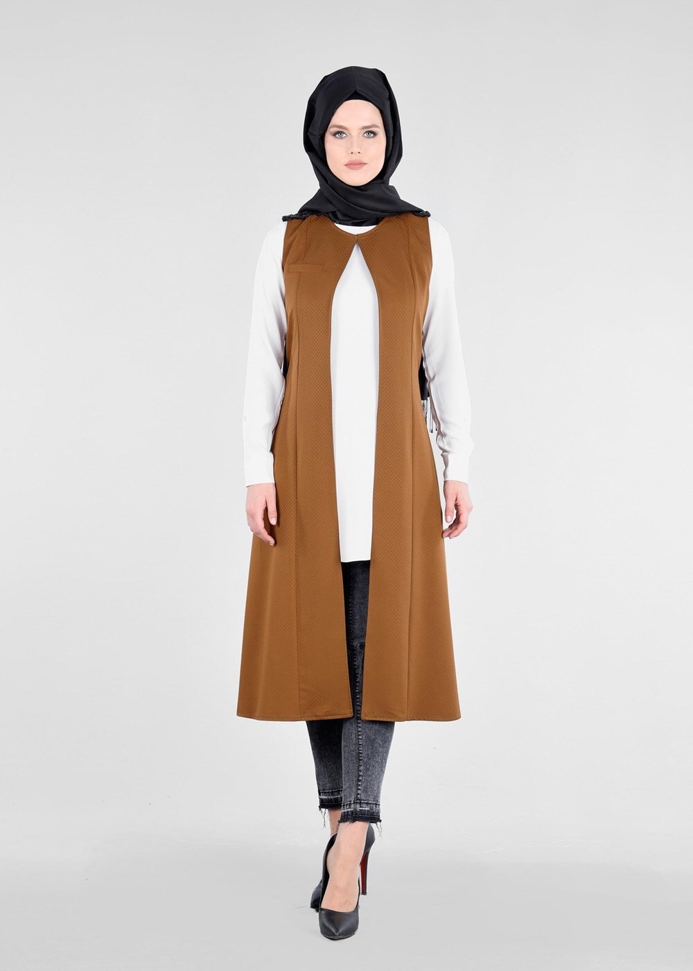 Tesettür giyim TABA T 029 Miss Puan-Boncuk İşlemeli Yelek