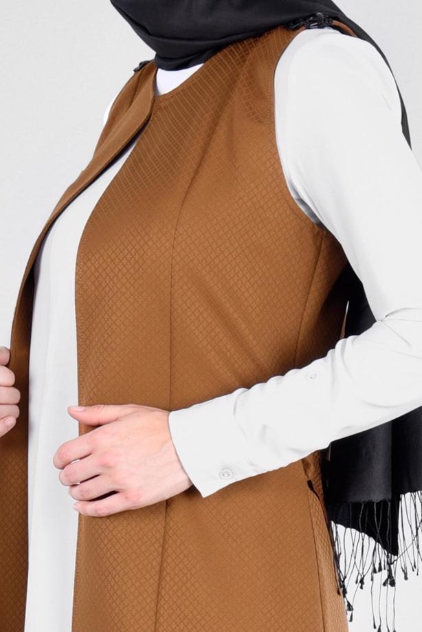 Vêtements hijab  T 029 Miss Puan-Boncuk İşlemeli Yelek - TRENDTESETTÜR