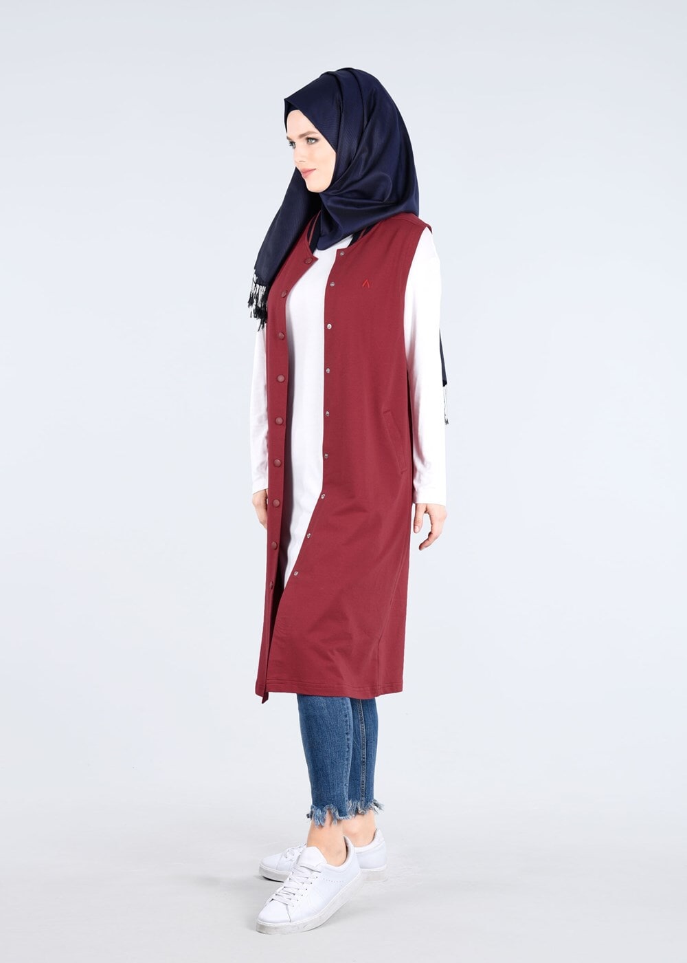 Tesettür giyim KAHVE T 1707 Allday-Tesettür  Yelek