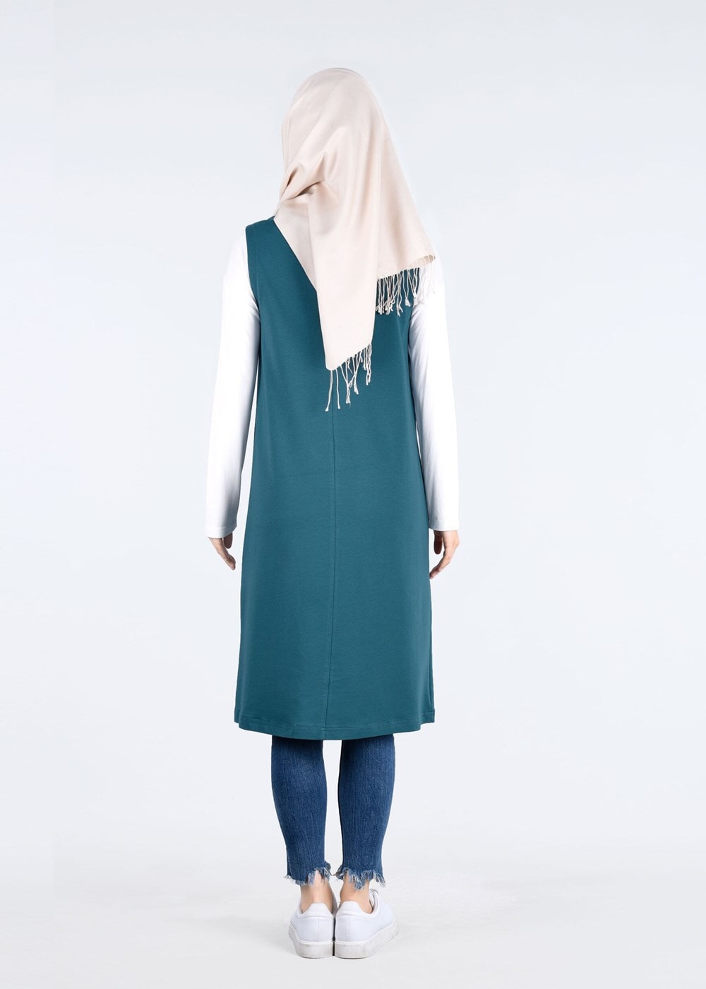 Tesettür giyim YEŞİL T 1707 Allday-Tesettür  Yelek