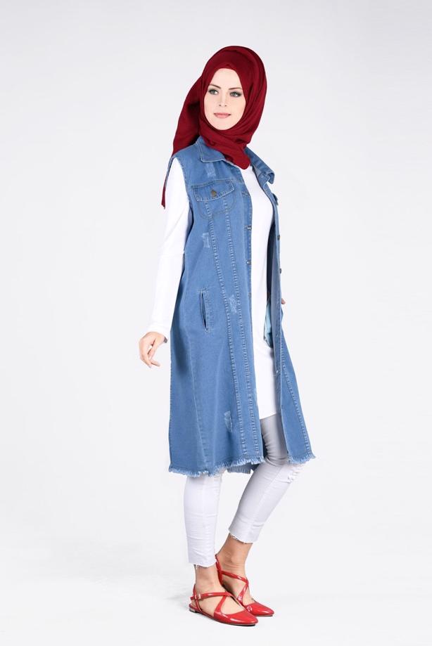 Vêtements hijab  T 1965 Yılmazlar- Nakış Detaylı Yelek - TRENDTESETTÜR