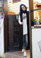 Tesettür giyim SİYAH T 4315 Asmiray-2&prime;li Yelekli Takım