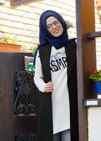 Tesettür giyim SİYAH T 4315 Asmiray-2&prime;li Yelekli Takım