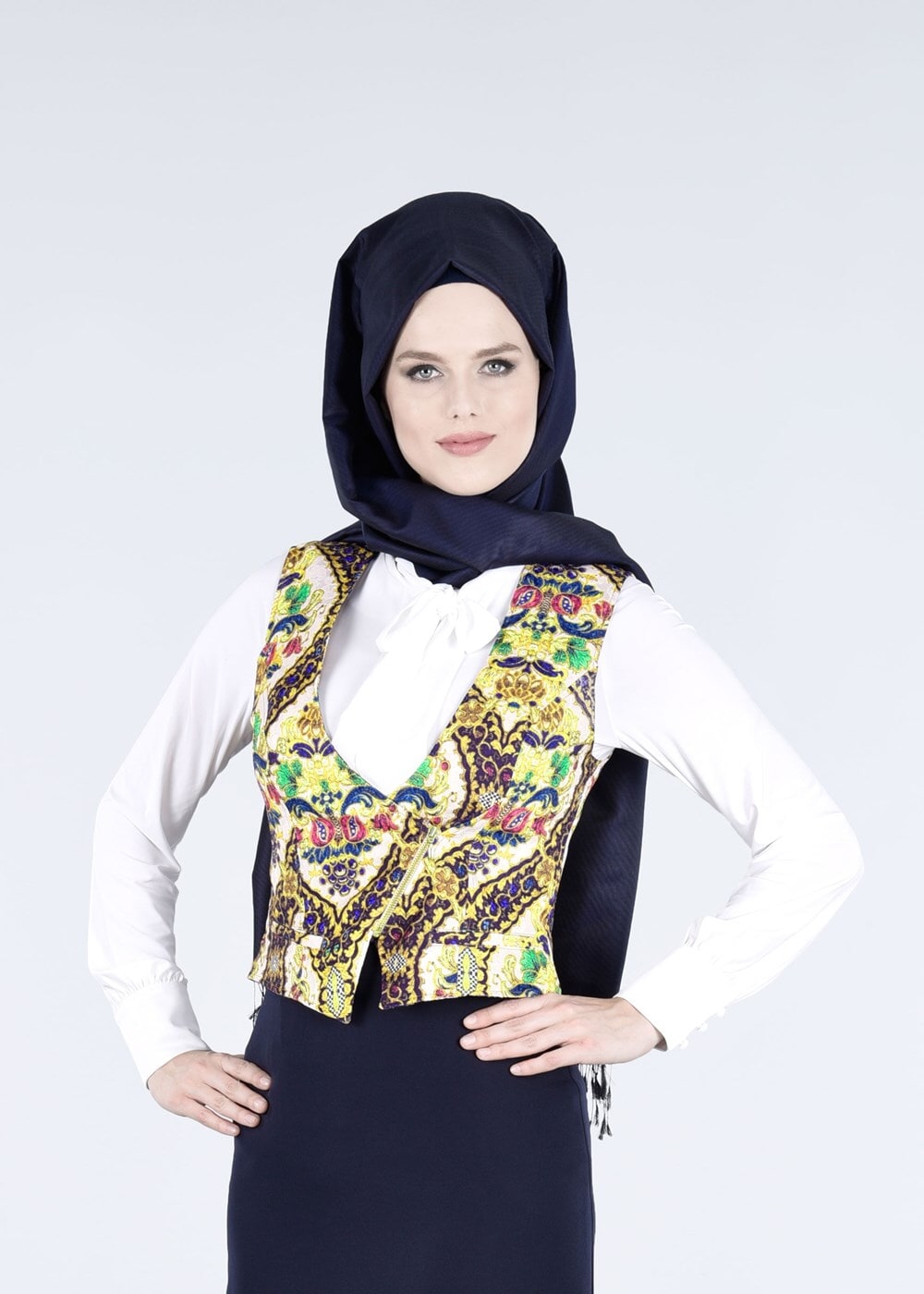 Hijab clothing BLACK T 4542 Almina Yelek-Alv Fashion