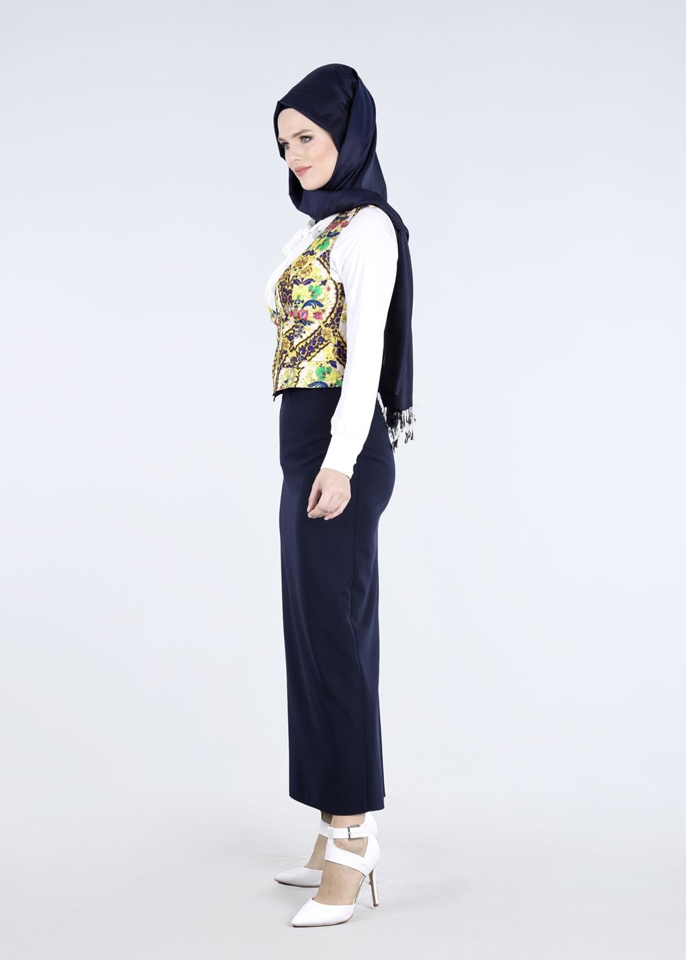 Hijab clothing BLACK T 4542 Almina Yelek-Alv Fashion