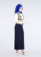 Vêtements hijab BLEU MARINE T 4542 Almina Yelek-Alv Fashion