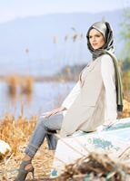 Tesettür giyim BEJ T 4549 Yoga Tesettür Yelek-Alv Fashion
