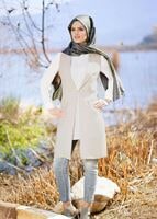 Tesettür giyim BEJ T 4549 Yoga Tesettür Yelek-Alv Fashion