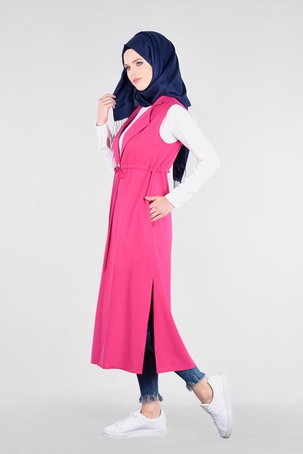Tesettür giyim FUŞYA T 4595 Nora Tesettür Yelek-Alv Fashion - TRENDTESETTÜR