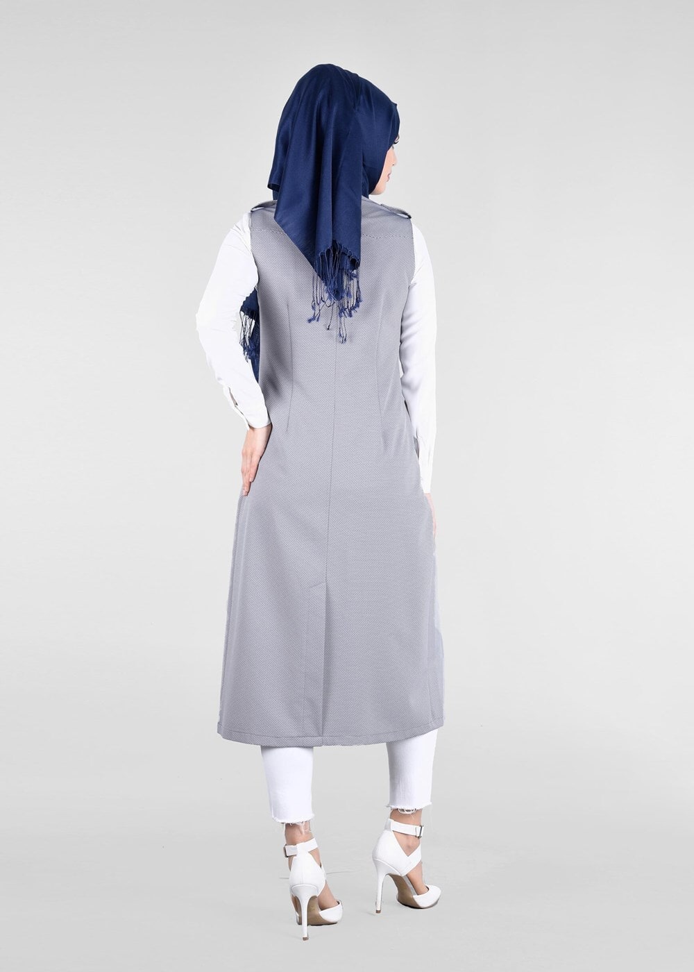 Tesettür giyim LACİVERT T 4597 Berta Tesettür Yelek-Alv Fashion