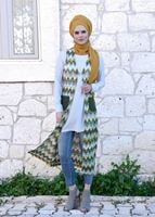 Tesettür giyim HAKİ T 4618 Chiara Yelek-Alv Fashion