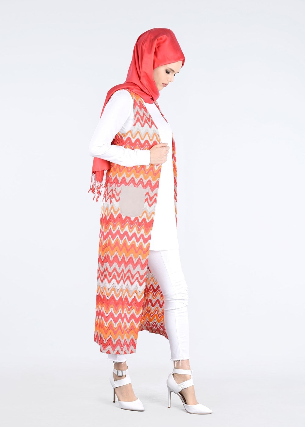 Tesettür giyim PEMBE T 4618 Chiara Yelek-Alv Fashion