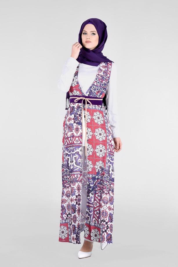 Tesettür giyim MOR T 4622 Burble Crep Tesettür 7934 Yelek-Alv Fashion - TRENDTESETTÜR