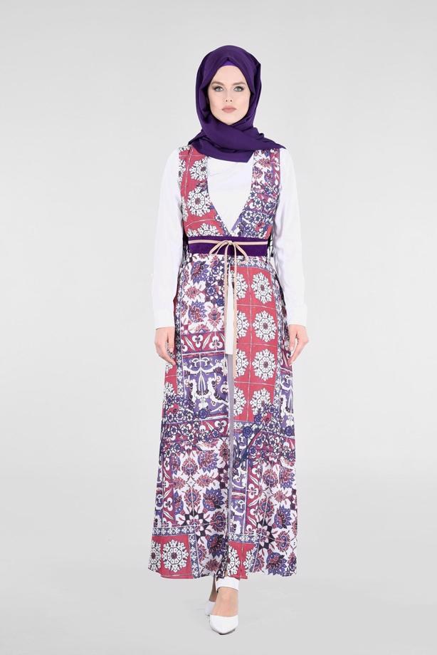 Tesettür giyim MOR T 4622 Burble Crep Tesettür 7934 Yelek-Alv Fashion - TRENDTESETTÜR