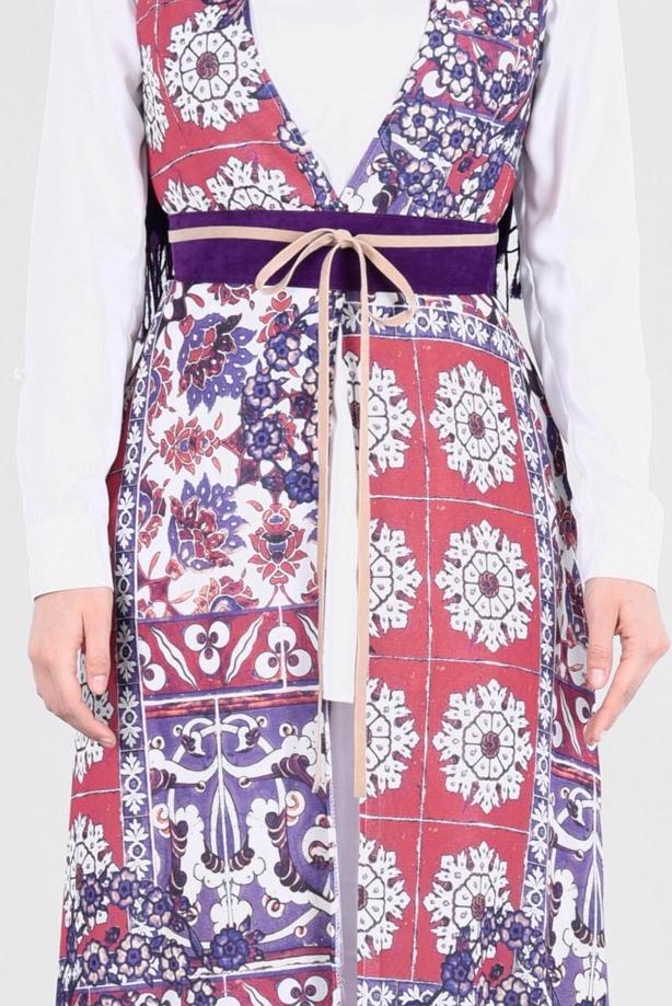 Vêtements hijab POURPRE T 4622 Burble Crep Tesettür 7934 Yelek-Alv Fashion - TRENDTESETTÜR