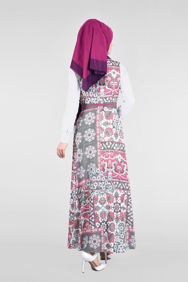Vêtements hijab FUCHSIA T 4622 Burble Crep Tesettür 7934 Yelek-Alv Fashion - TRENDTESETTÜR