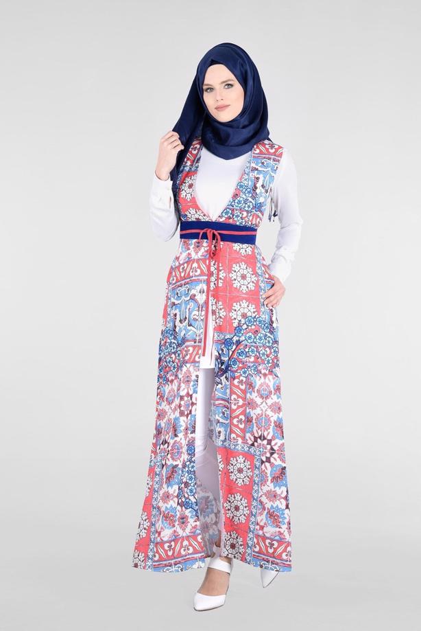 Vêtements hijab CORAIL T 4622 Burble Crep Tesettür 7934 Yelek-Alv Fashion - TRENDTESETTÜR
