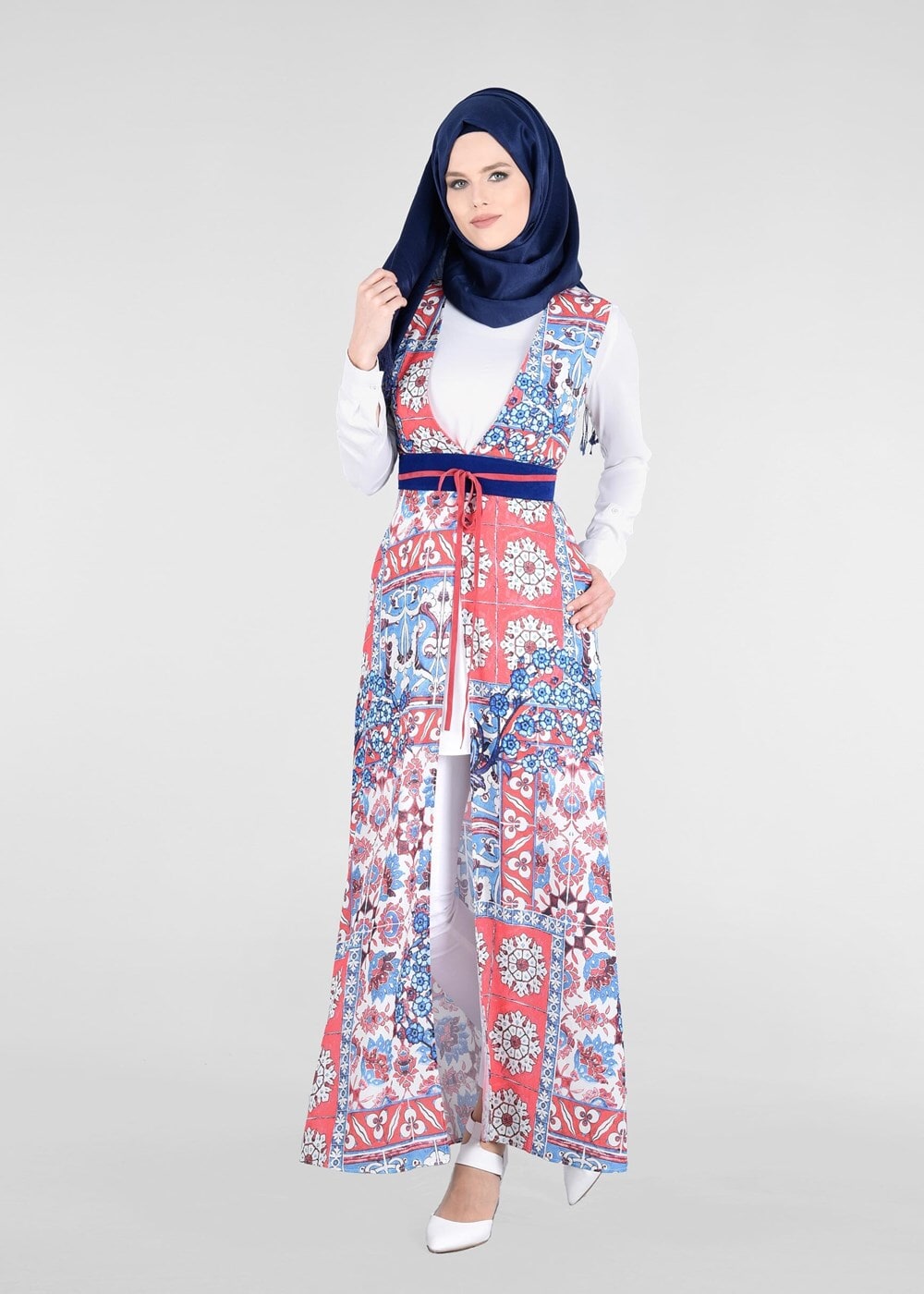 Vêtements hijab CORAIL T 4622 Burble Crep Tesettür 7934 Yelek-Alv Fashion