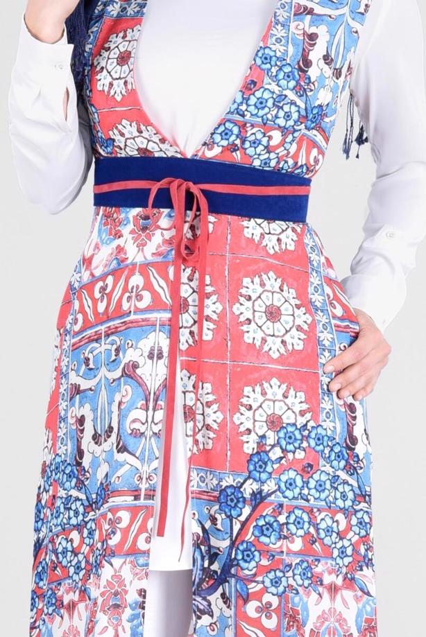 Tesettür giyim MERCAN T 4622 Burble Crep Tesettür 7934 Yelek-Alv Fashion - TRENDTESETTÜR