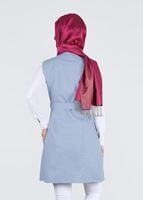 Tesettür giyim MAVİ T 4671 Owen 553 Tesettür Yelek -Alv Fashion