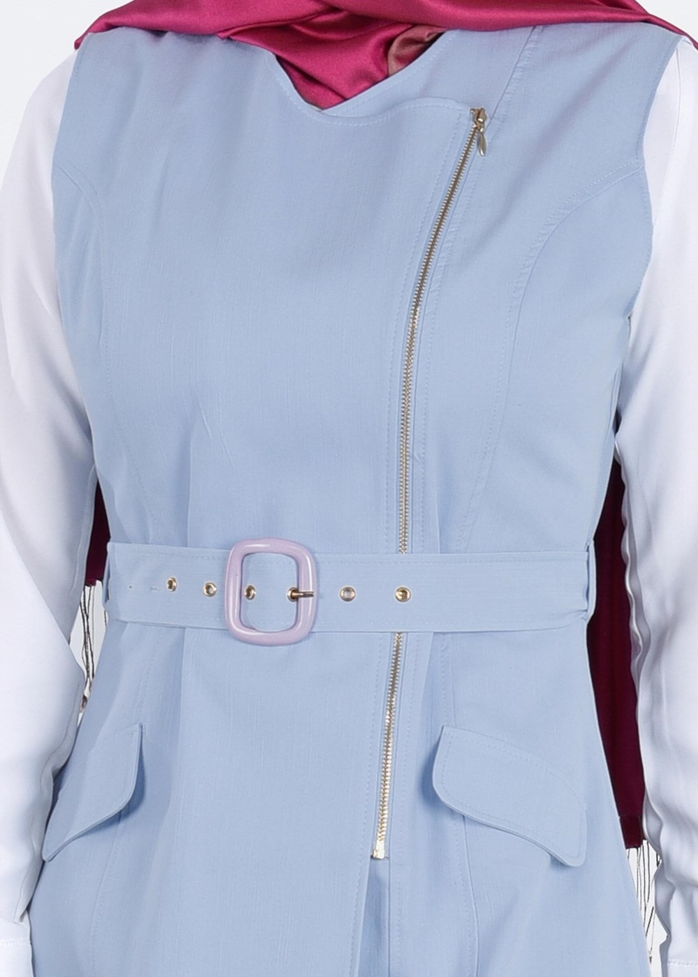 Tesettür giyim MAVİ T 4671 Owen 553 Tesettür Yelek -Alv Fashion