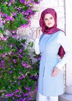 Tesettür giyim MAVİ T 4671 Owen 553 Tesettür Yelek -Alv Fashion