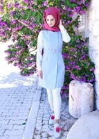 Tesettür giyim MAVİ T 4671 Owen 553 Tesettür Yelek -Alv Fashion