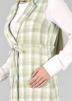 Vêtements hijab VERT T 4801 Verona Ekose Tesettür Yelek-Alv Fashion