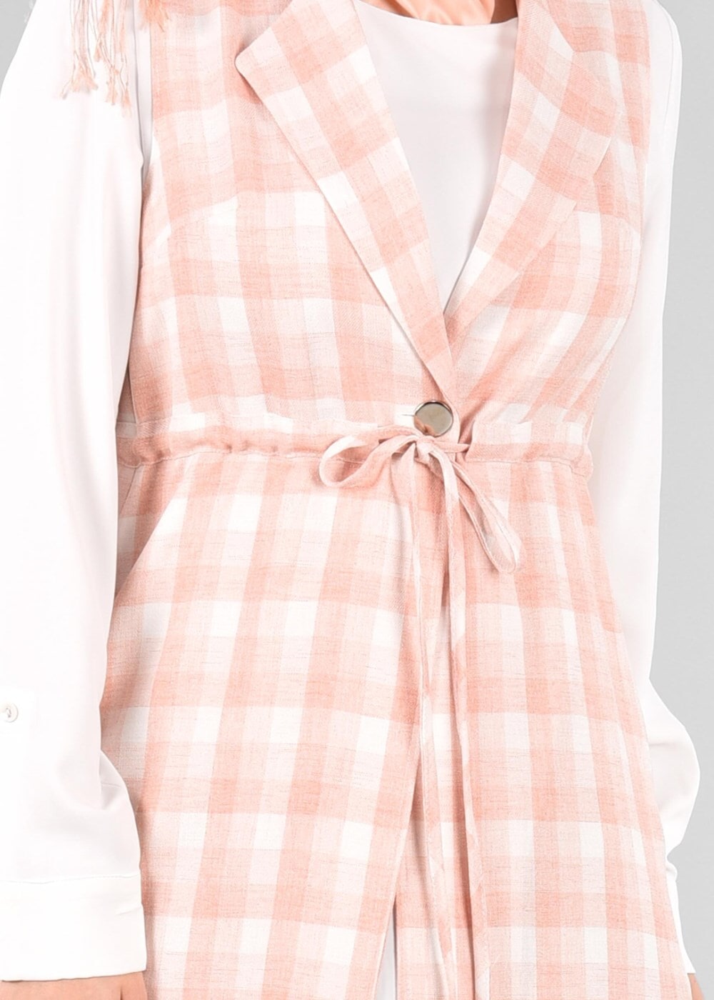 Vêtements hijab POUDRE T 4801 Verona Ekose Tesettür Yelek-Alv Fashion