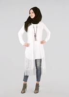 Tesettür giyim KREM T 4805 Yakma Tesettür 2010 Yelek-Alv Fashion