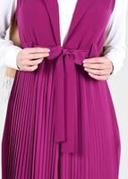 Tesettür giyim MOR T 8238 Mısra-Şal Yaka Yelek