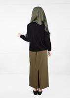 Tesettür giyim SİYAH KOLLARI TÜY DETAYLI BLUZ 56551